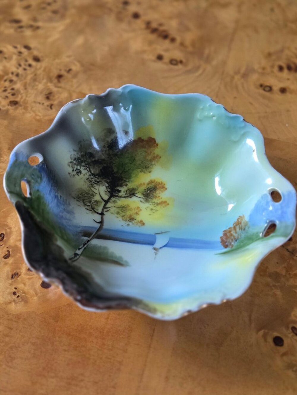 Vintage Noritake Hand-Painted Porcelain Bowl – Scenic Landscape | Made in Japan